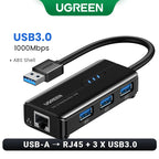 USB 3.0 to Gigabit Ethernet Adapter with 3-Port USB Hub