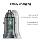 Dual Port 30W Fast Car Charger with USB-C and USB-A