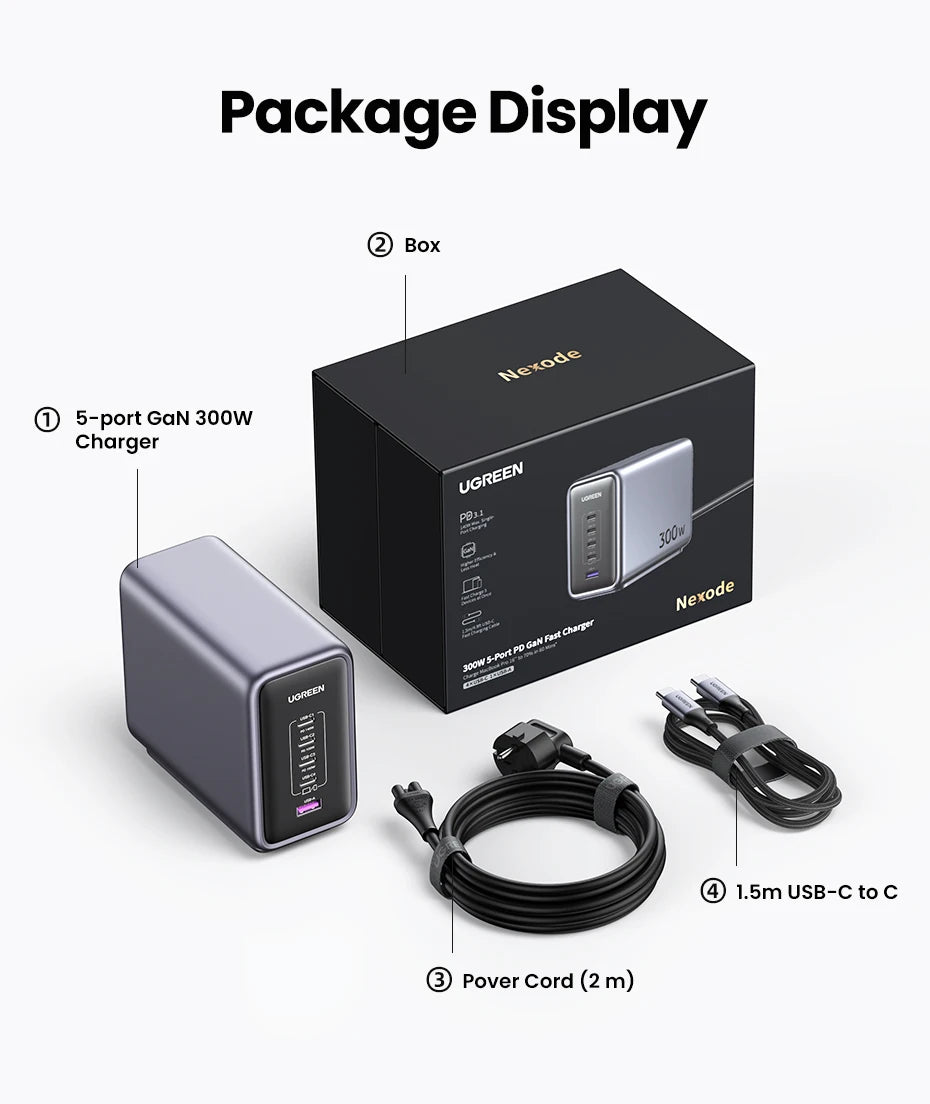300W GaN Desktop Charging Station for Laptops and Smartphones