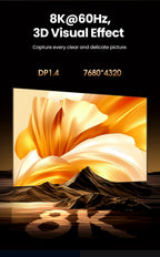 8K 60Hz DisplayPort 1.4 KVM Switch for Dual Computers