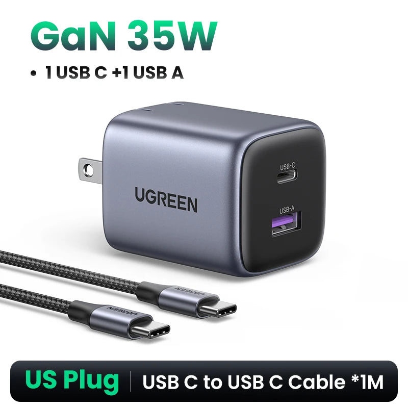 35W Dual Port GaN Fast Wall Charger for iPhone and Android - 28