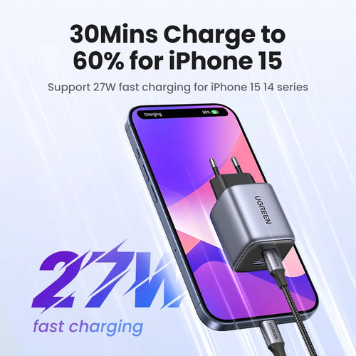 35W GaN Dual Port USB-C Fast Wall Charger