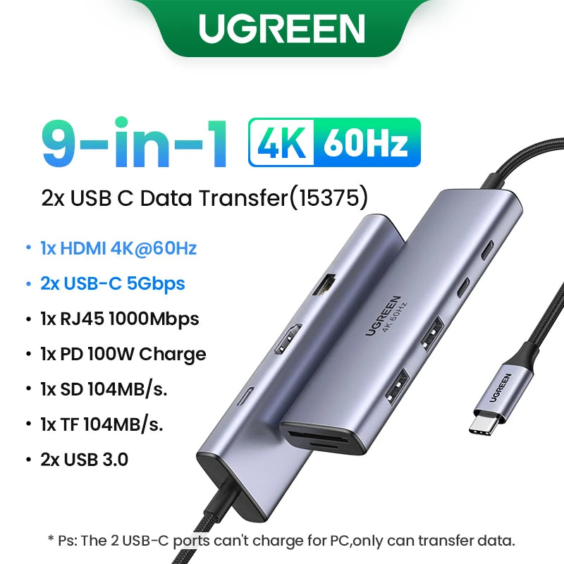 USB 3.0 to Gigabit Ethernet Adapter with 3-Port USB Hub - 29