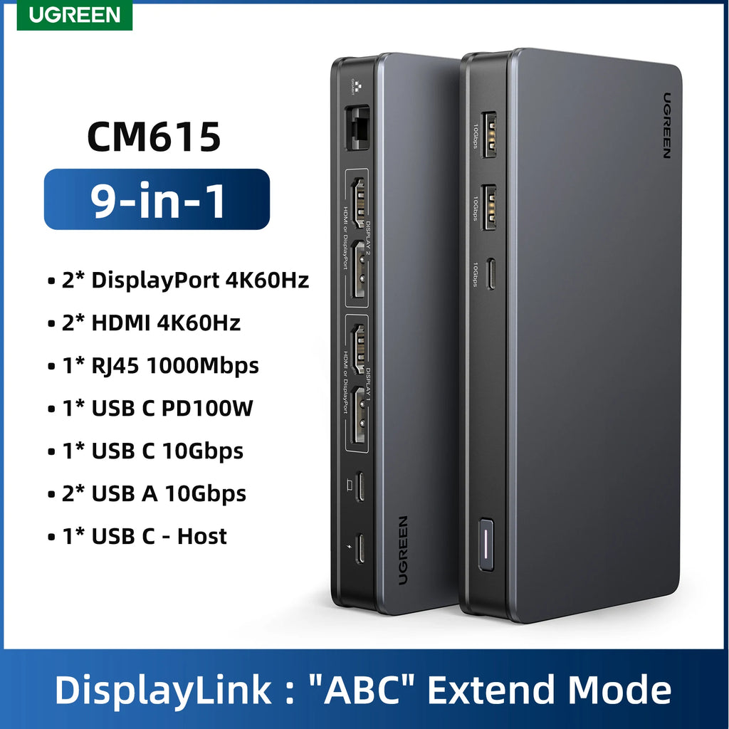 9-in-1 USB-C Docking Station with 4K Triple Display and 100W PD