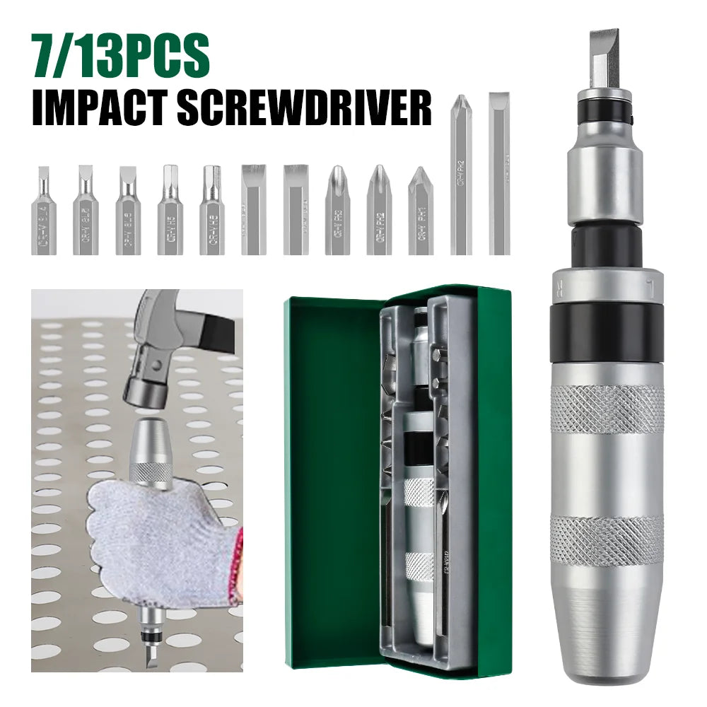 Manual Impact Screwdriver Set for Removing Stuck Screws - 1