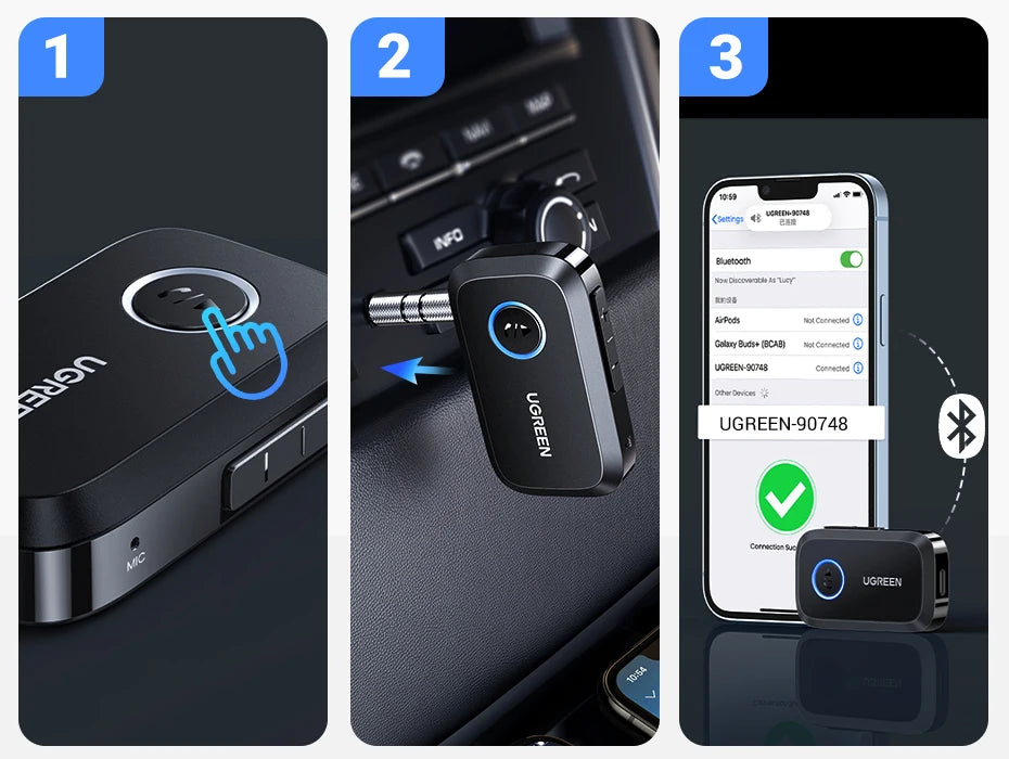 Bluetooth 5.3 Car AUX Adapter for Wireless Music and Hands-Free Calls - 23