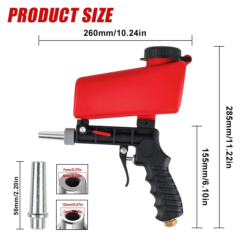 Portable 90PSI Pneumatic Sandblasting Gun for Rust Removal - 2