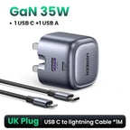 35W Dual Port GaN Fast Wall Charger for iPhone and Android