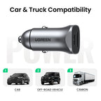 Dual Port 30W Fast Car Charger with USB-C and USB-A