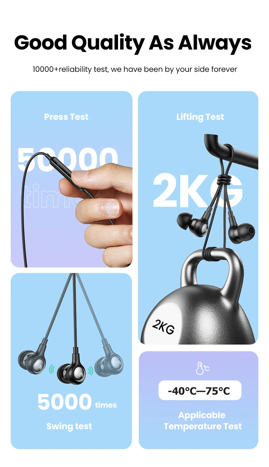 In-Ear Wired Headphones with Microphone for Mobile Devices