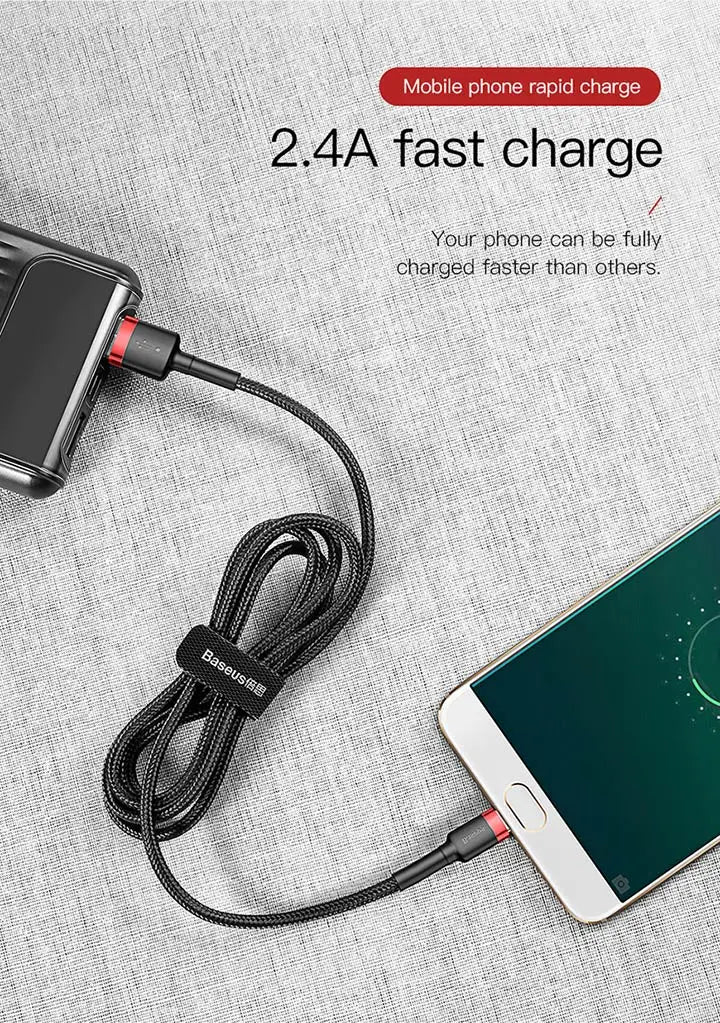 Fast Charging Braided Micro USB Cable for Android Devices - 12