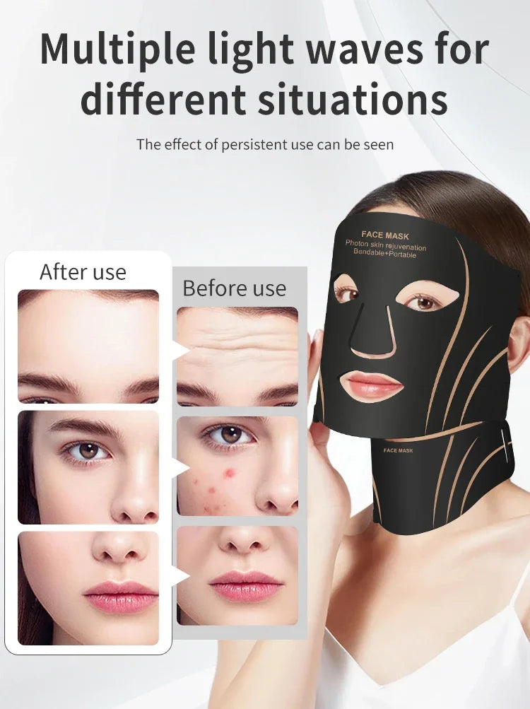 7-Color LED Face and Neck Light Therapy Mask