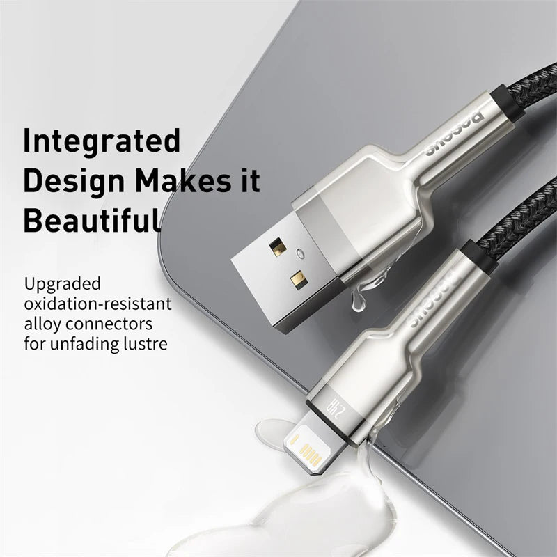 2.4A Fast Charging Braided USB Cable for iPhone - 4