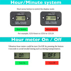 Wireless Digital Vibration Hour Meter for 2 or 4 Stroke Gas Engines