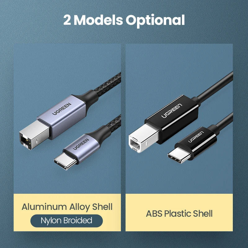 USB-C to USB-B 2.0 Printer and Scanner Cable