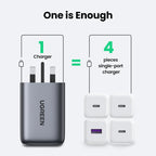 100W 4-Port GaN Fast Wall Charger with UK Plug