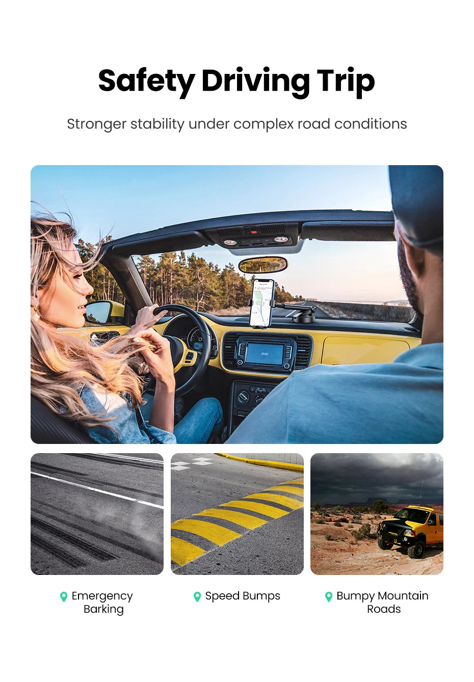 Gravity Car Phone Mount for Dashboard and Windshield