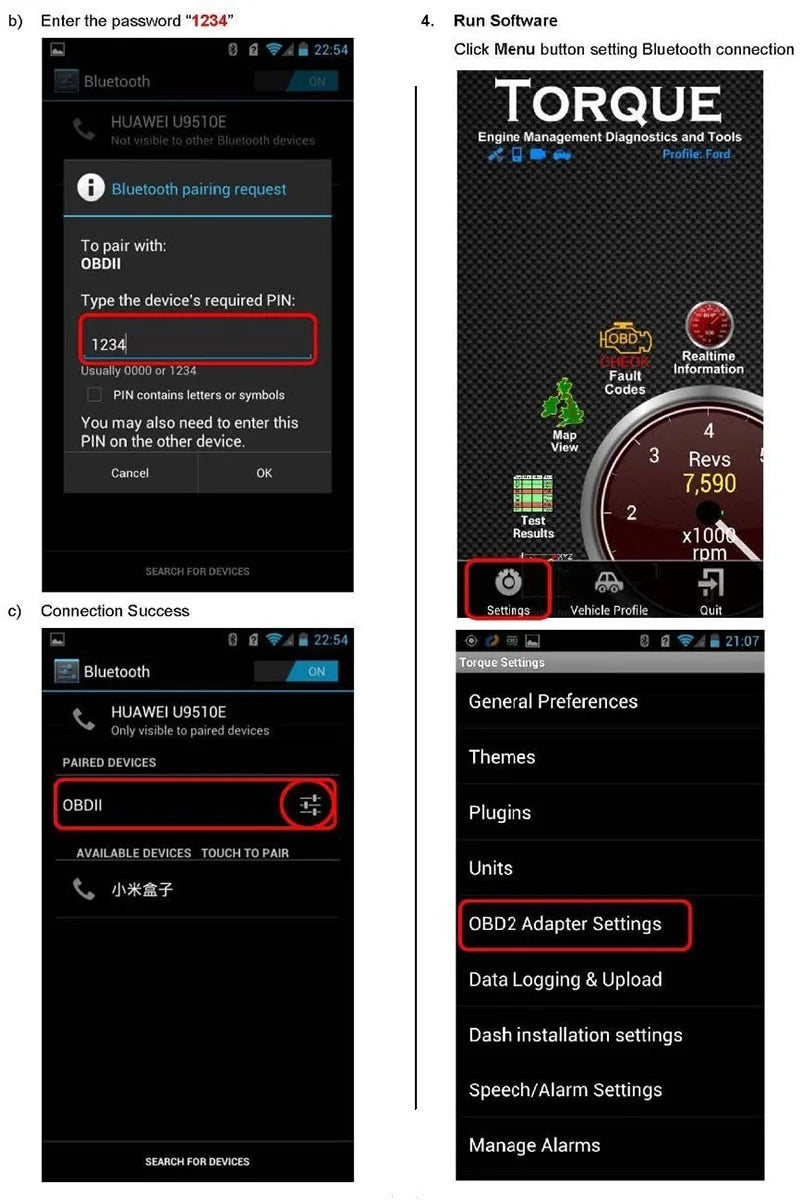 Bluetooth OBD2 Car Diagnostic Scanner for Android
