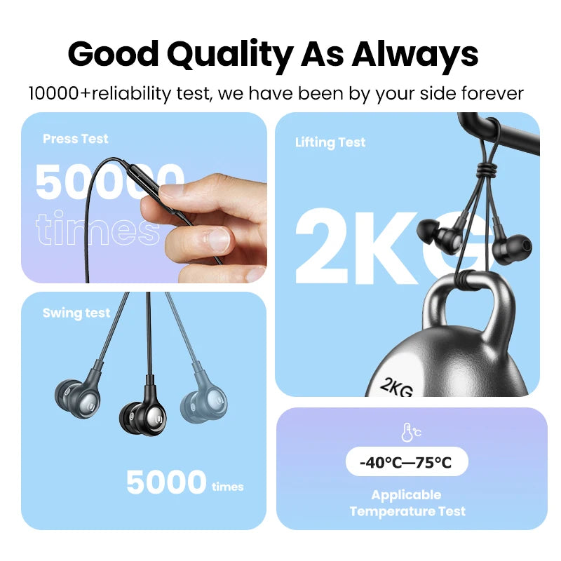 In-Ear Wired Headphones with Microphone for Mobile Devices