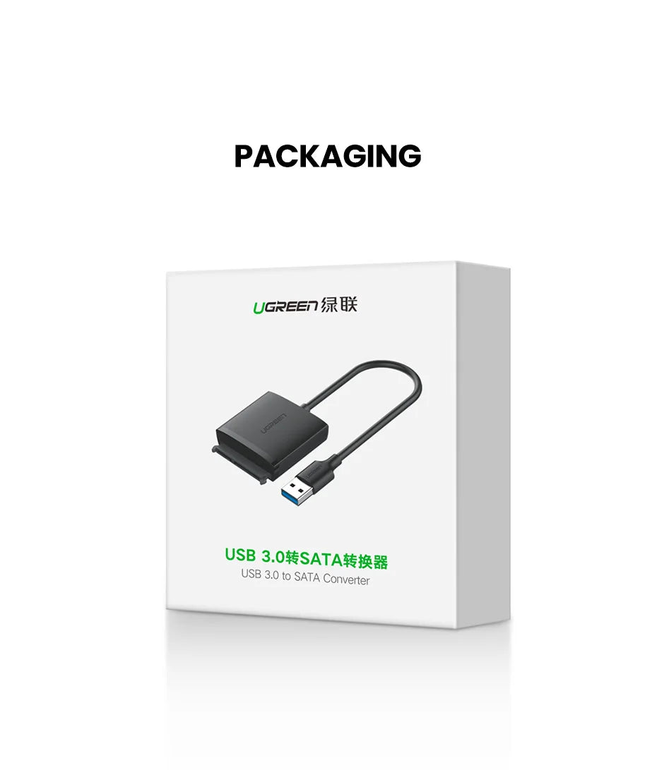 USB 3.0 to SATA Adapter for 2.5 and 3.5 Inch HDD SSD
