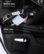 Adhesive PU Leather Car Storage Pocket Organizer for Phone and Cards