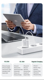 20W USB-C PD Fast Wall Charger for Smartphones and Tablets