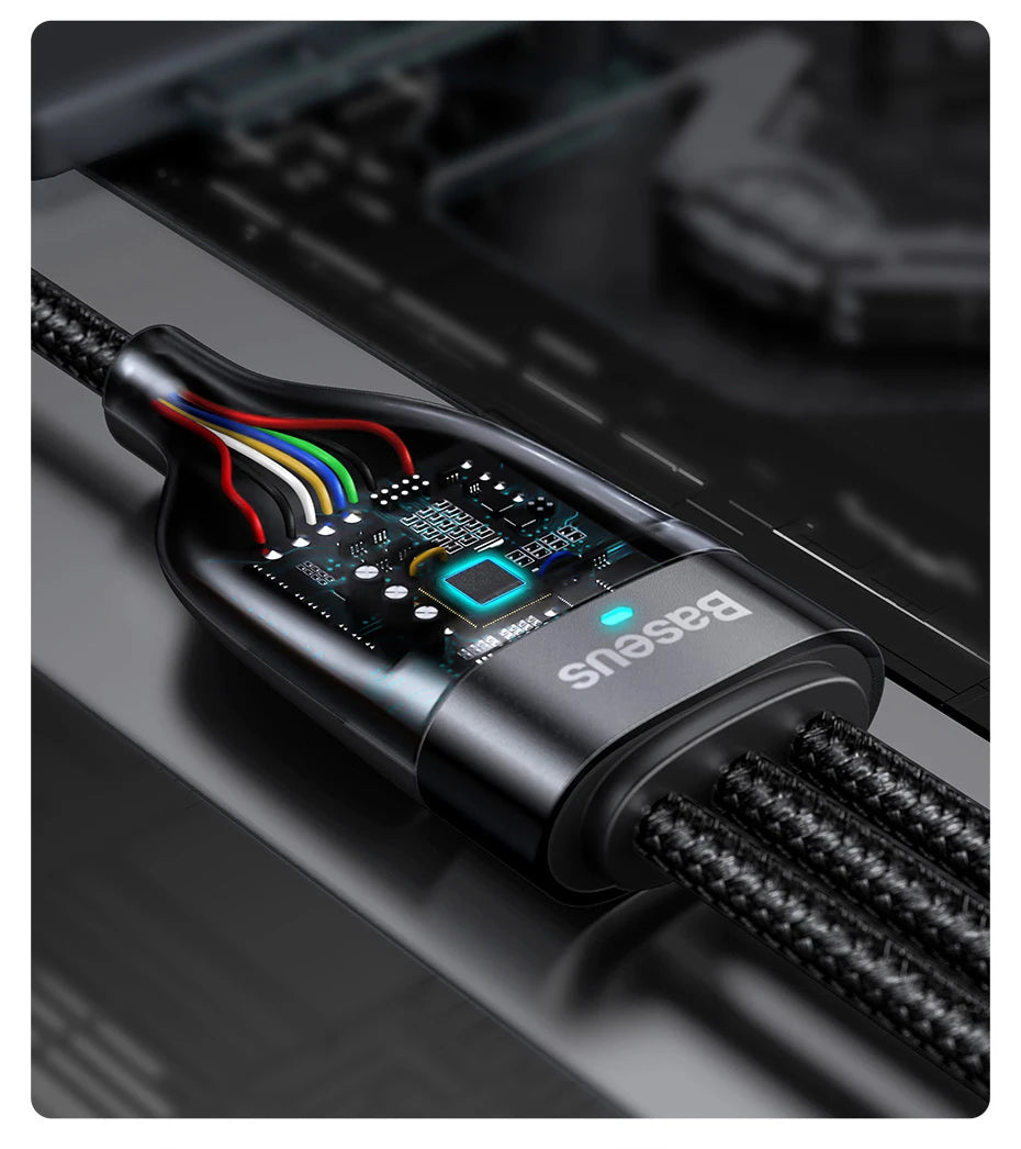 3-in-1 Fast Charging USB Cable with 100W PD Power Delivery - 15