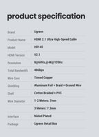 HDMI 2.1 Ultra High-Speed 8K Cable for Gaming and Home Theater