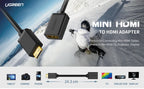 Mini HDMI Male to HDMI Female 4K Adapter Cable