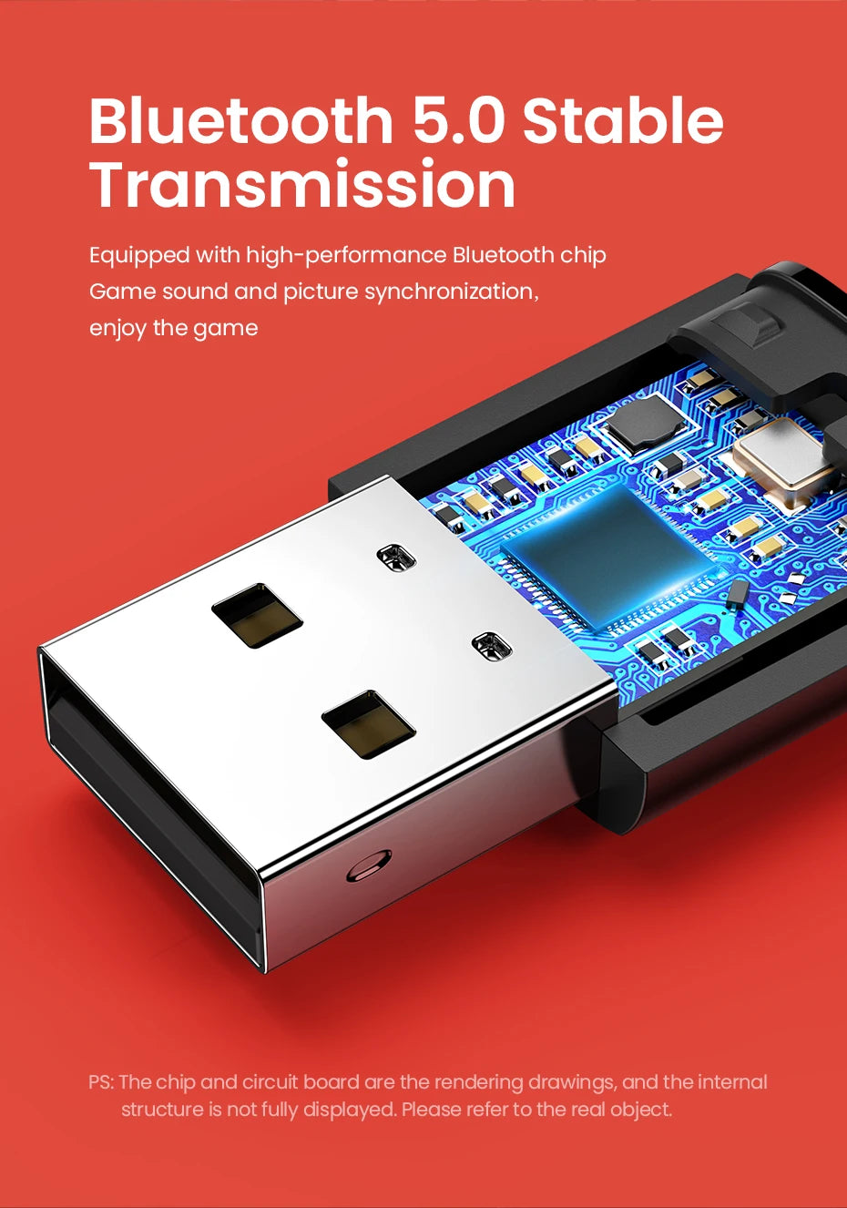 USB Bluetooth 5.0 Audio Transmitter for Gaming Consoles