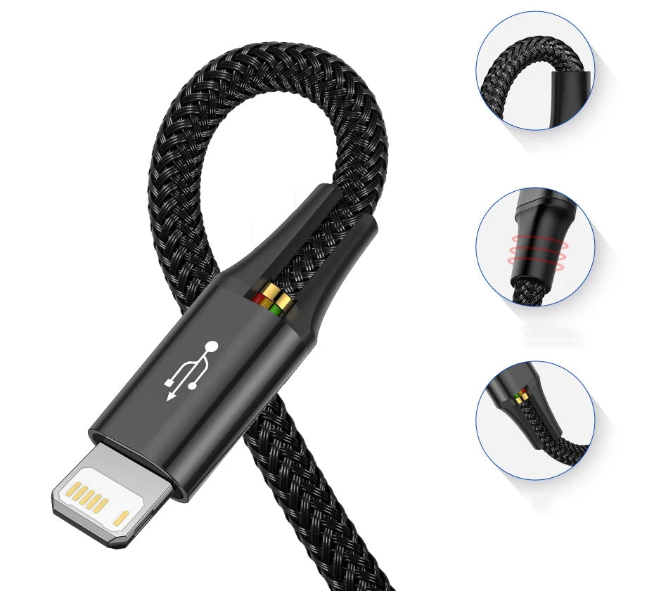 Multi-Port USB Fast Charging Cable for iPhone Android and Type-C
