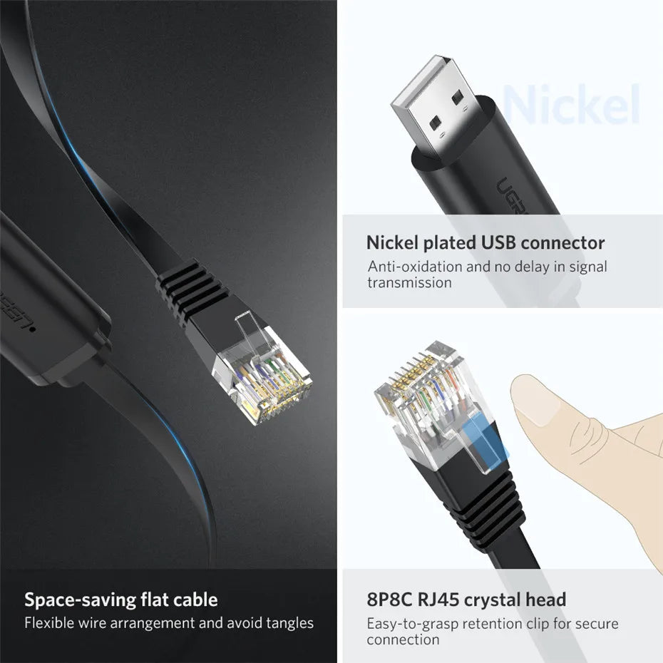 USB to RJ45 Serial Console Cable for Network Routers 1.5m