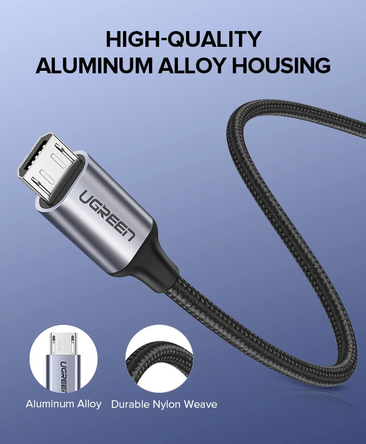 2A Fast Charging Micro USB Braided Data Cable