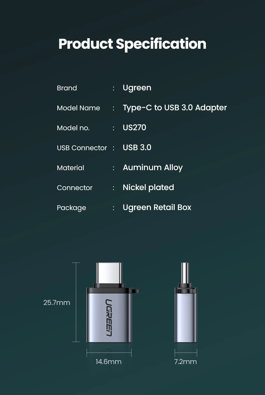 USB-C to USB 3.0 OTG Adapter for Smartphones and Laptops