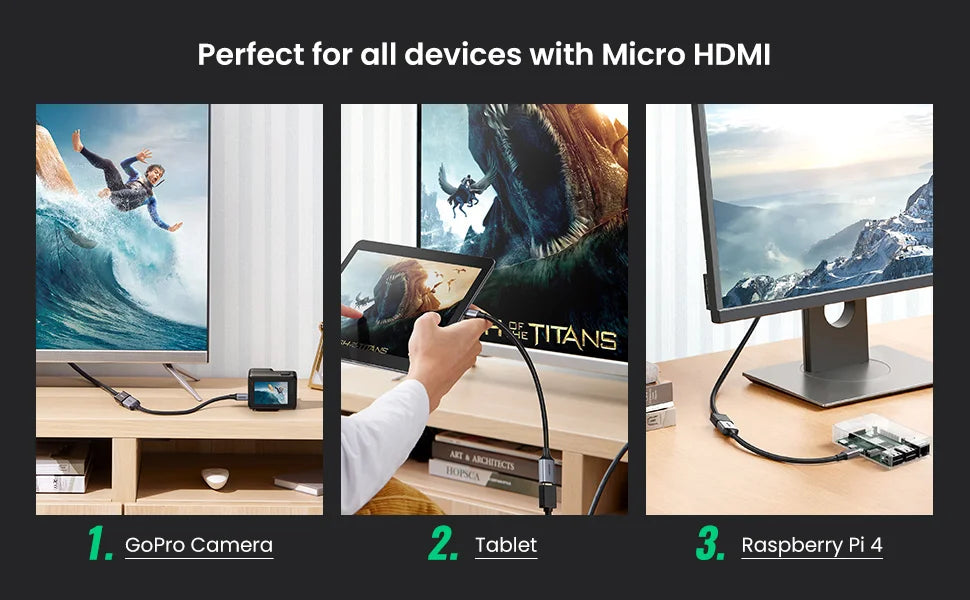 Micro HDMI to HDMI Adapter 4K 60Hz Cable - 16