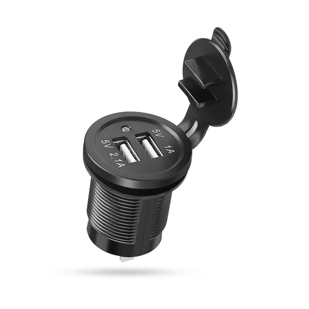 3.1A Dual USB Port Car Charger Socket for 12V 24V Vehicles