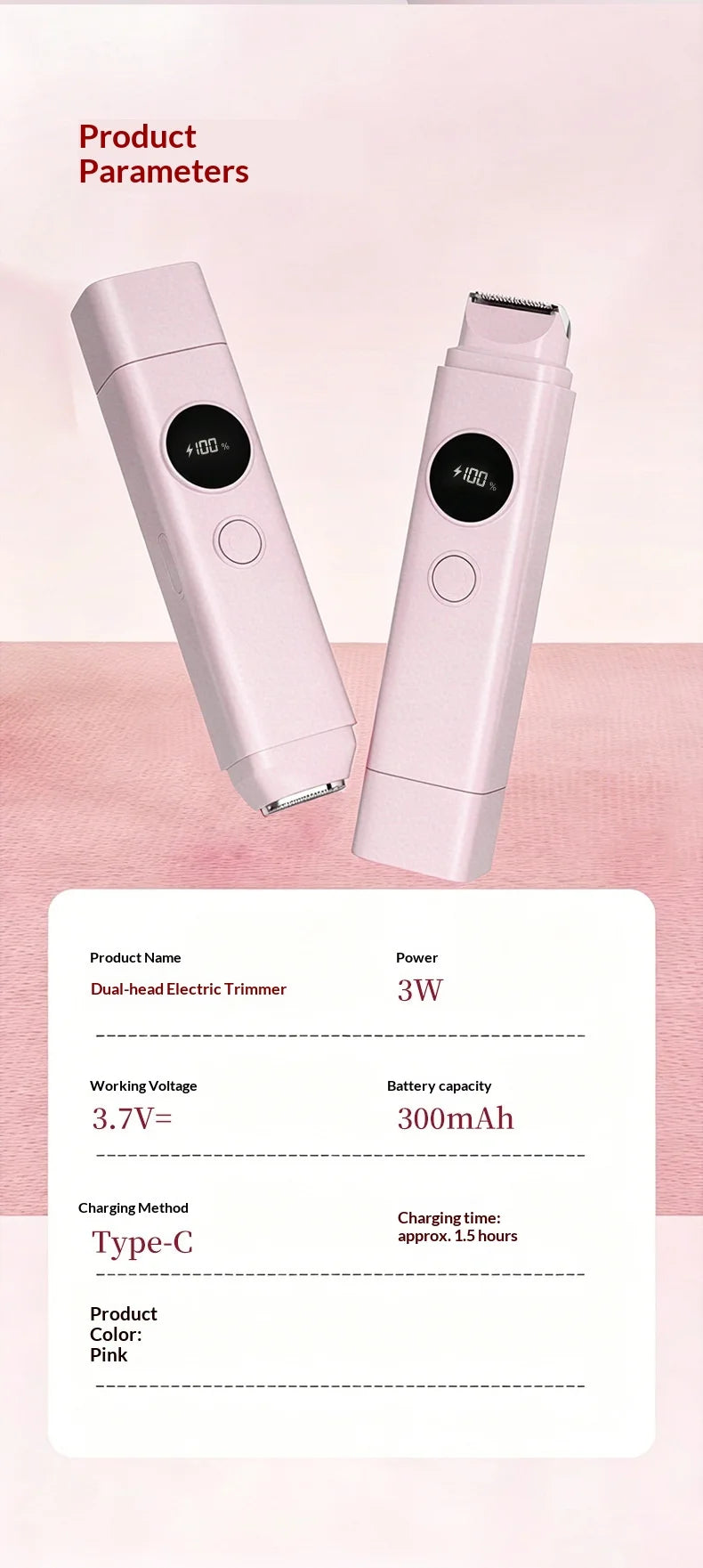 2-in-1 Electric Painless Hair Removal Shaver for Face and Body - 22