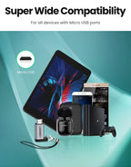 Micro USB Male to Type-C Female Charging and Data Adapter