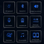 Bluetooth 5.0 Motorcycle Helmet Wireless Headset Handsfree Stereo Speaker