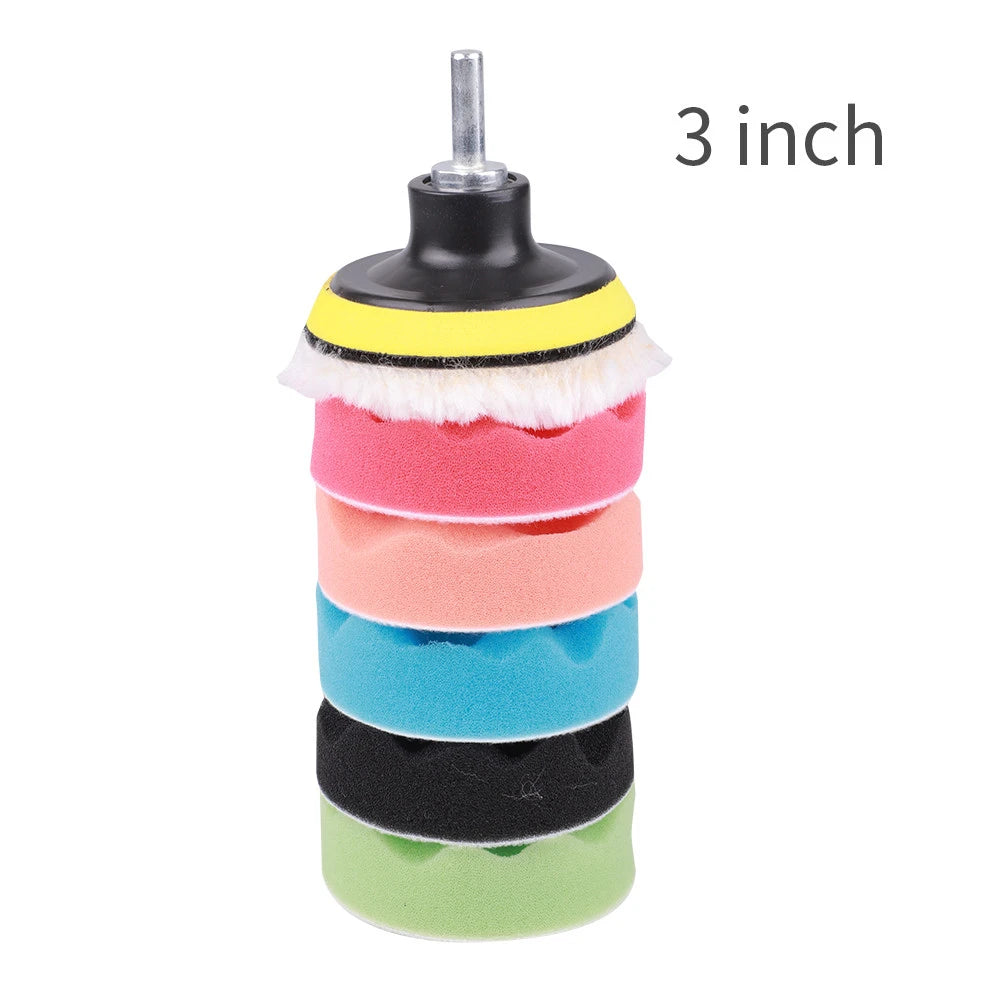 Car Polishing and Buffing Sponge Pad Drill Attachment Kit - 14