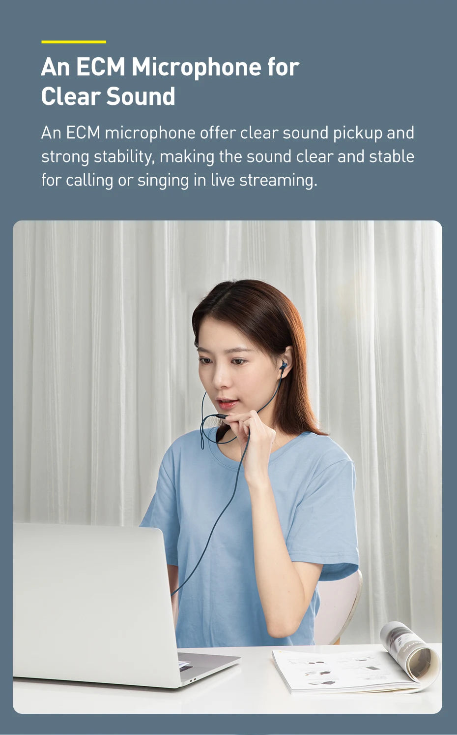 Wired In-Ear Headphones with 3.5mm Jack and Microphone
