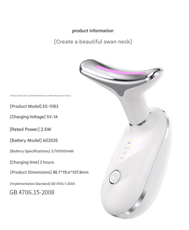 Red Light LED Facial and Neck Massager for Skin Tightening