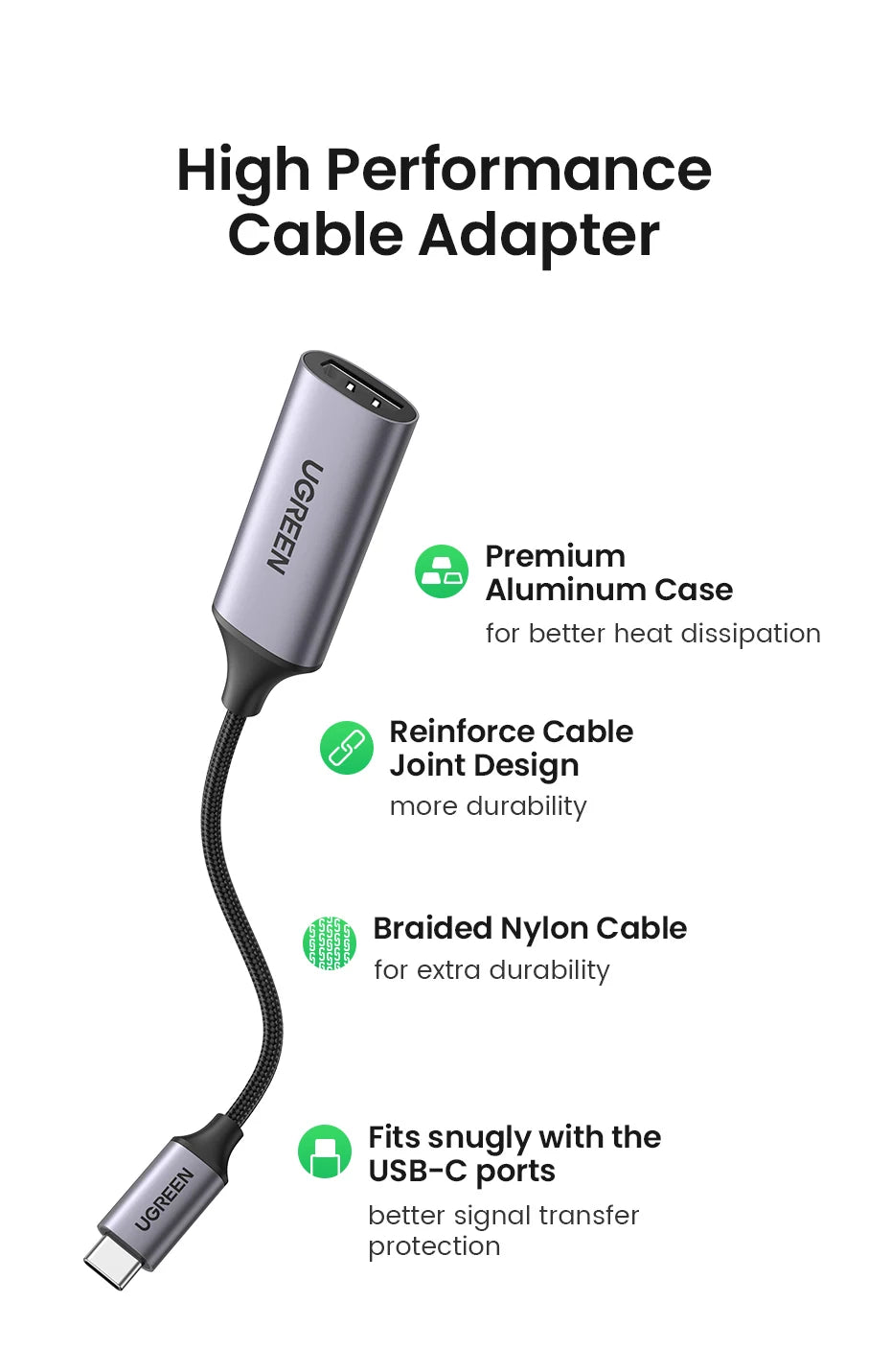 4K 60Hz USB-C to HDMI Adapter for Laptops and Smartphones