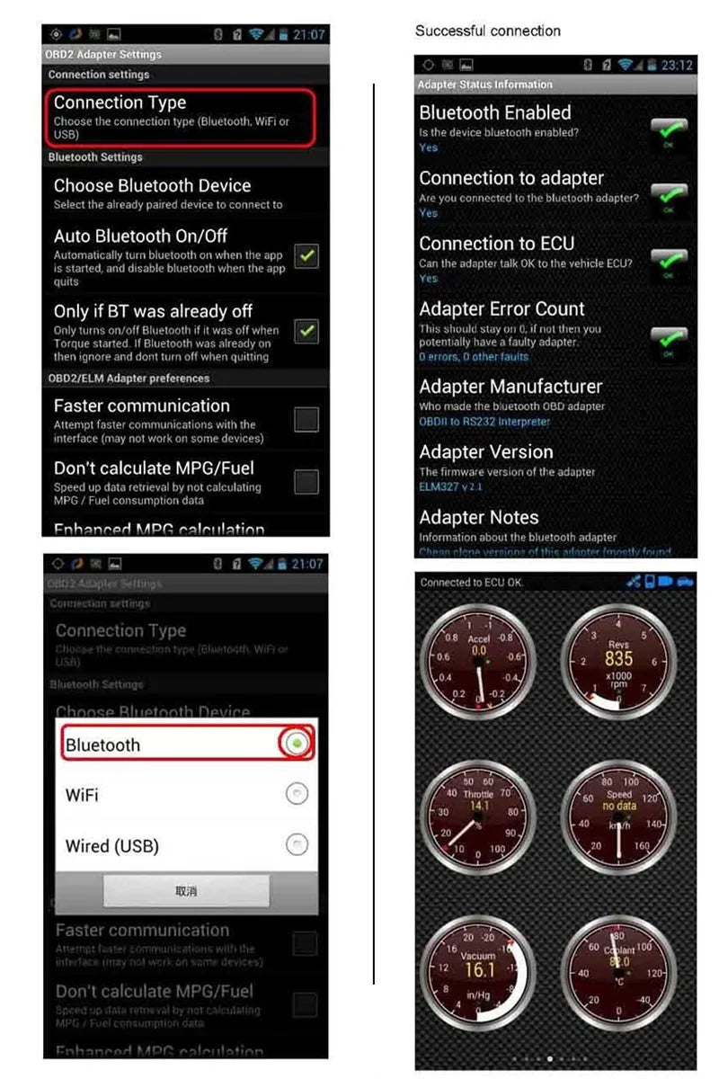 Bluetooth OBD2 Car Diagnostic Scanner for Android