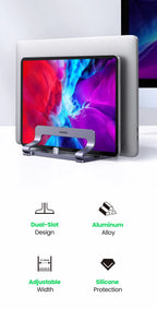 Adjustable Dual Slot Vertical Laptop Stand