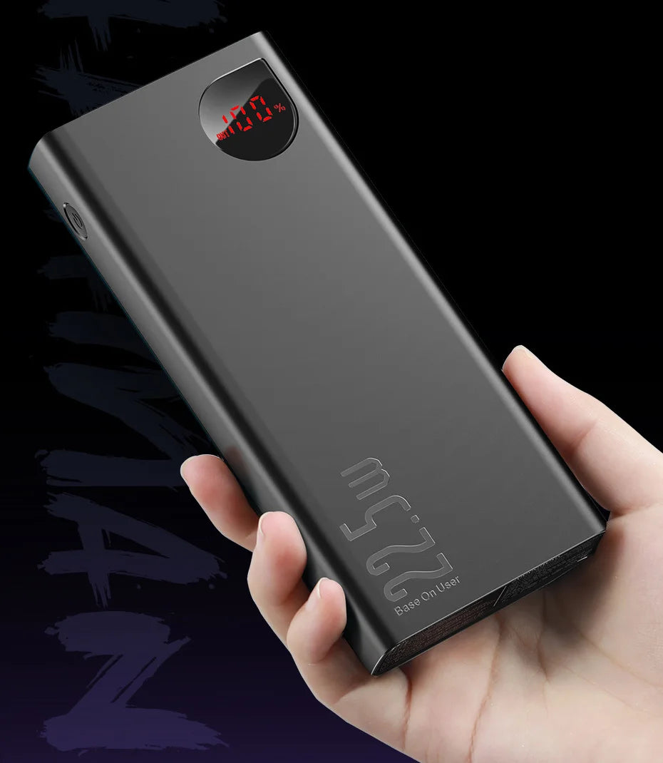 22.5W Fast Charging Portable Power Bank with LED Digital Display