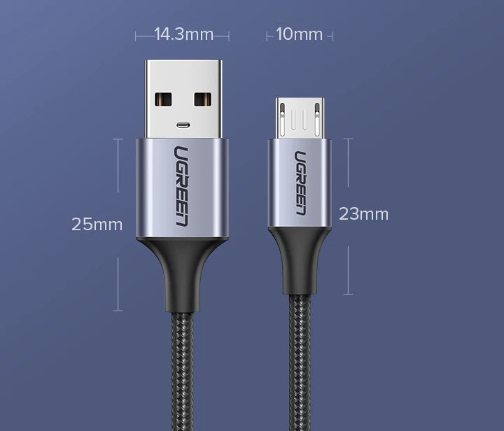 2A Fast Charging Micro USB Braided Data Cable - 20