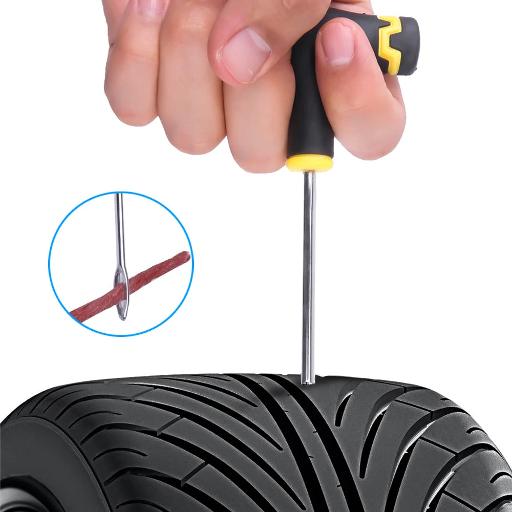Tubeless Tire Puncture Repair Kit with Rasper and Needle Tool