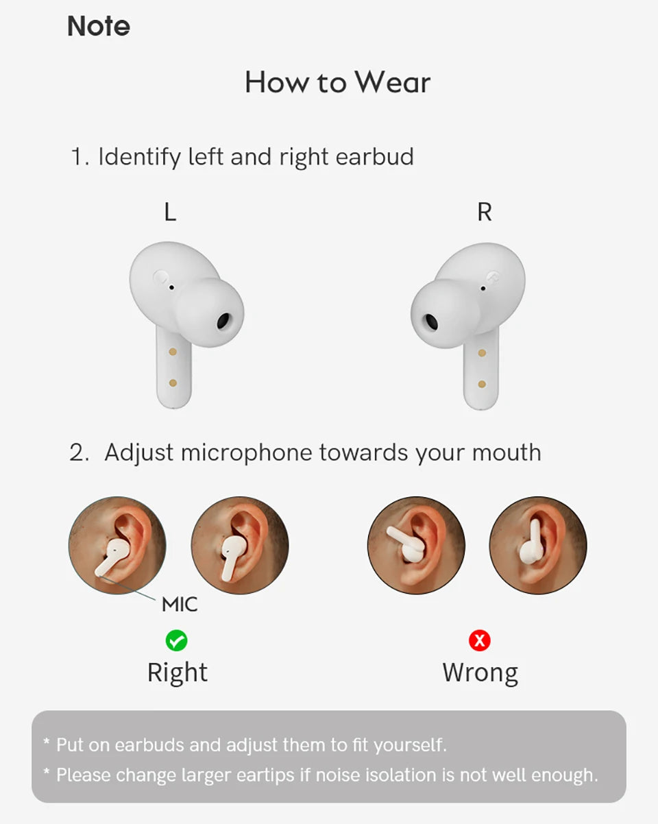 Wireless Bluetooth 5.1 Noise-Canceling Earbuds with Charging Case