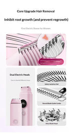 2-in-1 Electric Painless Hair Removal Shaver for Face and Body